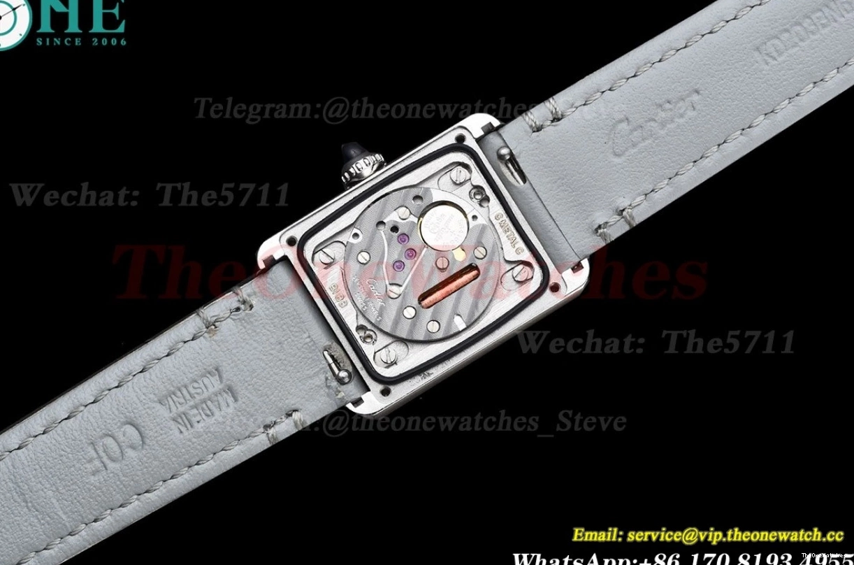Small Leather Quartz Must On SS Grey Strap White K11F Tank LE dial 0206